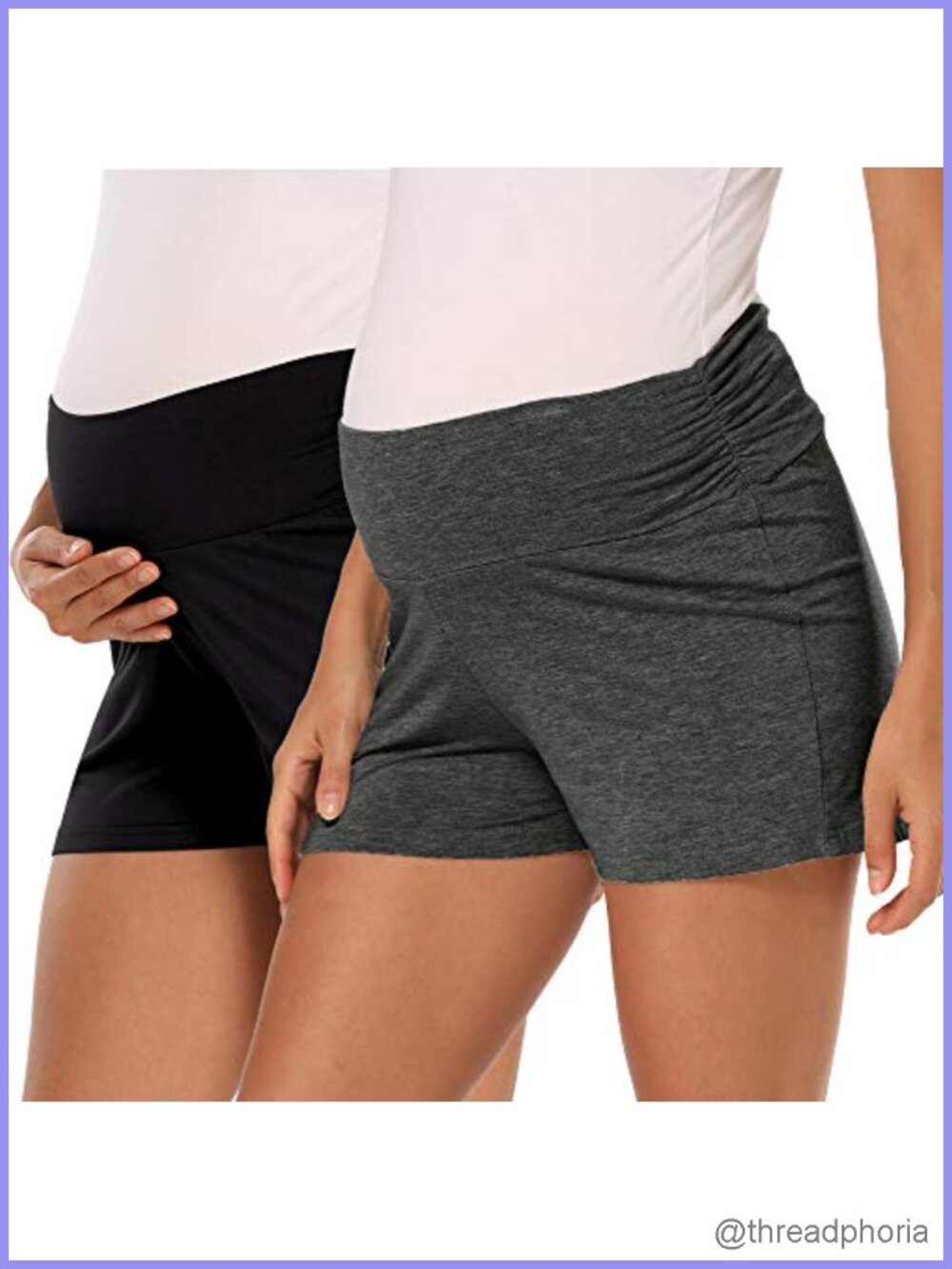 Maternity Lounge Shorts Ruched Waist Stretchy Pajama Sleep Yoga Workout
